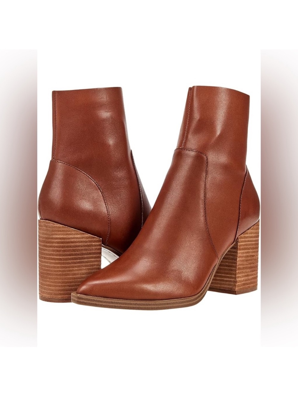 Revolve STEVE MADDEN Western Cate Cognac (Brown) Leather Booties NWT. NIB